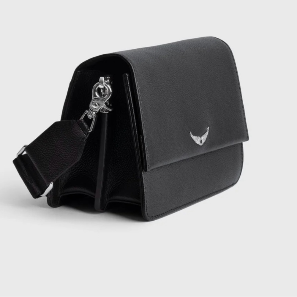 Zadig & Voltaire Lolita Wings Black Leather Shoulder Crossbody Bag - Picture 2 of 10